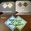 2pcs Reflective Car Sticker Baby on Board High Intensity Reflective Sticker for Car Waterproof Safety Warning Auto Bumper Window Sticker Kids on