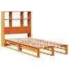 Vidaxl Bed With Shelf, Without Mattress, Waxed Brown, 100X200 Cm, Wood