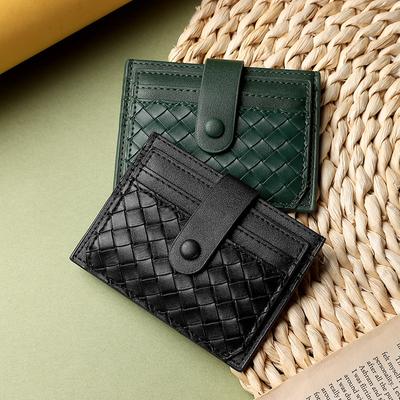 Porte-cartes pour femme, Petit porte-pièce d'identité, Porte-cartes à texture de haute qualité, Portefeuille à monnaie tissé exquis.