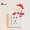 Snowman Wall Sticker Christmas Switch Stickers, PVC Waterproof Light Decals for Square Power Switches & Indoor Accessory Socket Panels, Removable Art