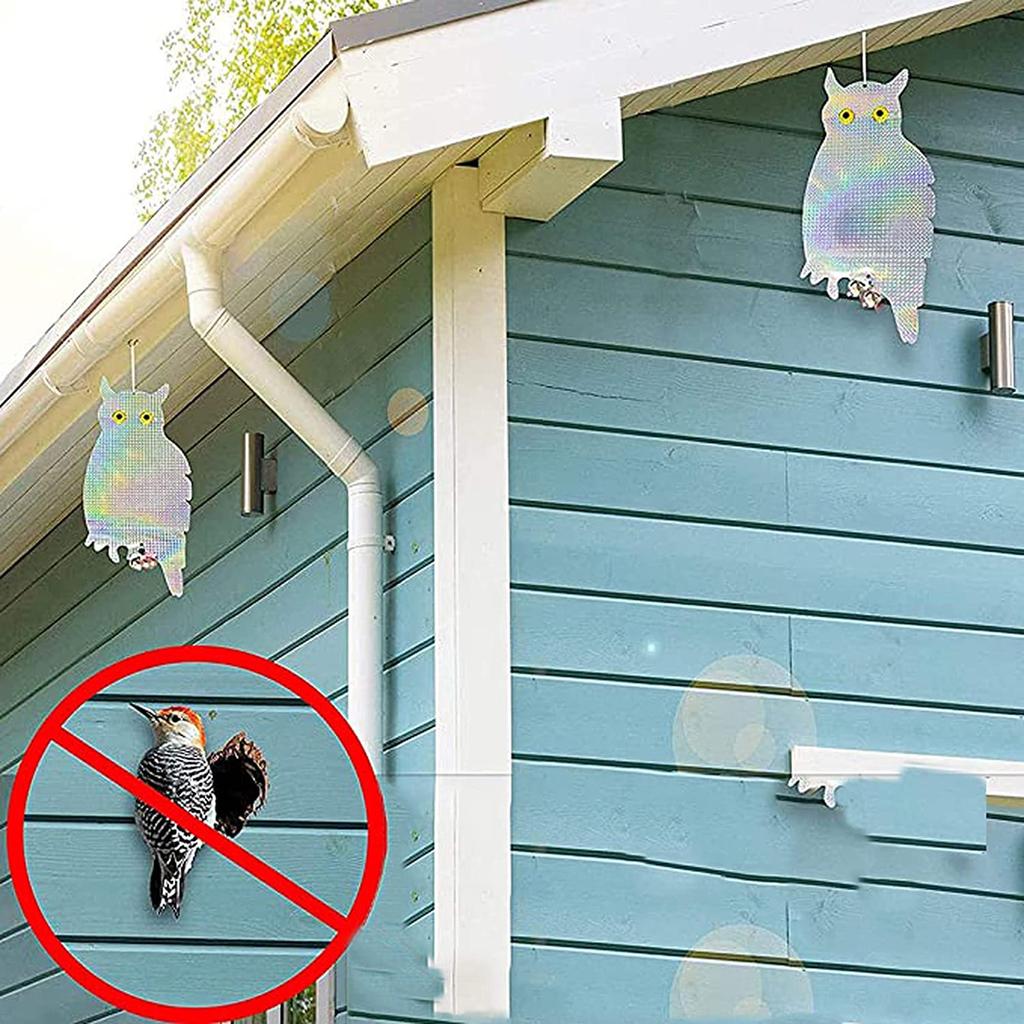 2Pcs Reflective Owl Bird Scare Laser Repeller
