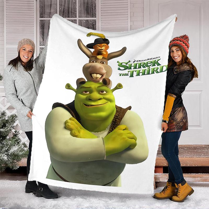 Shrek's Adventure Flannel Fleece Blanket Cozy Warm Throw Blanket For Couch Bed Travel All Season Use