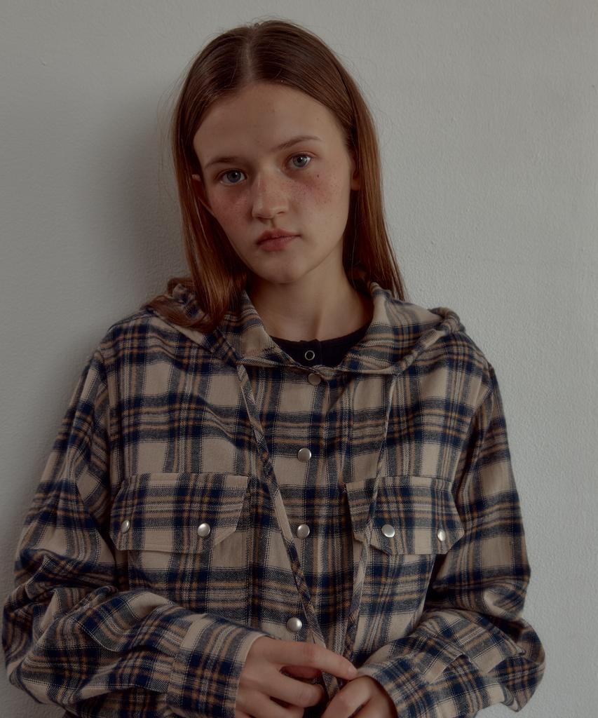 Leteoli Check Hood Shirt_Beige