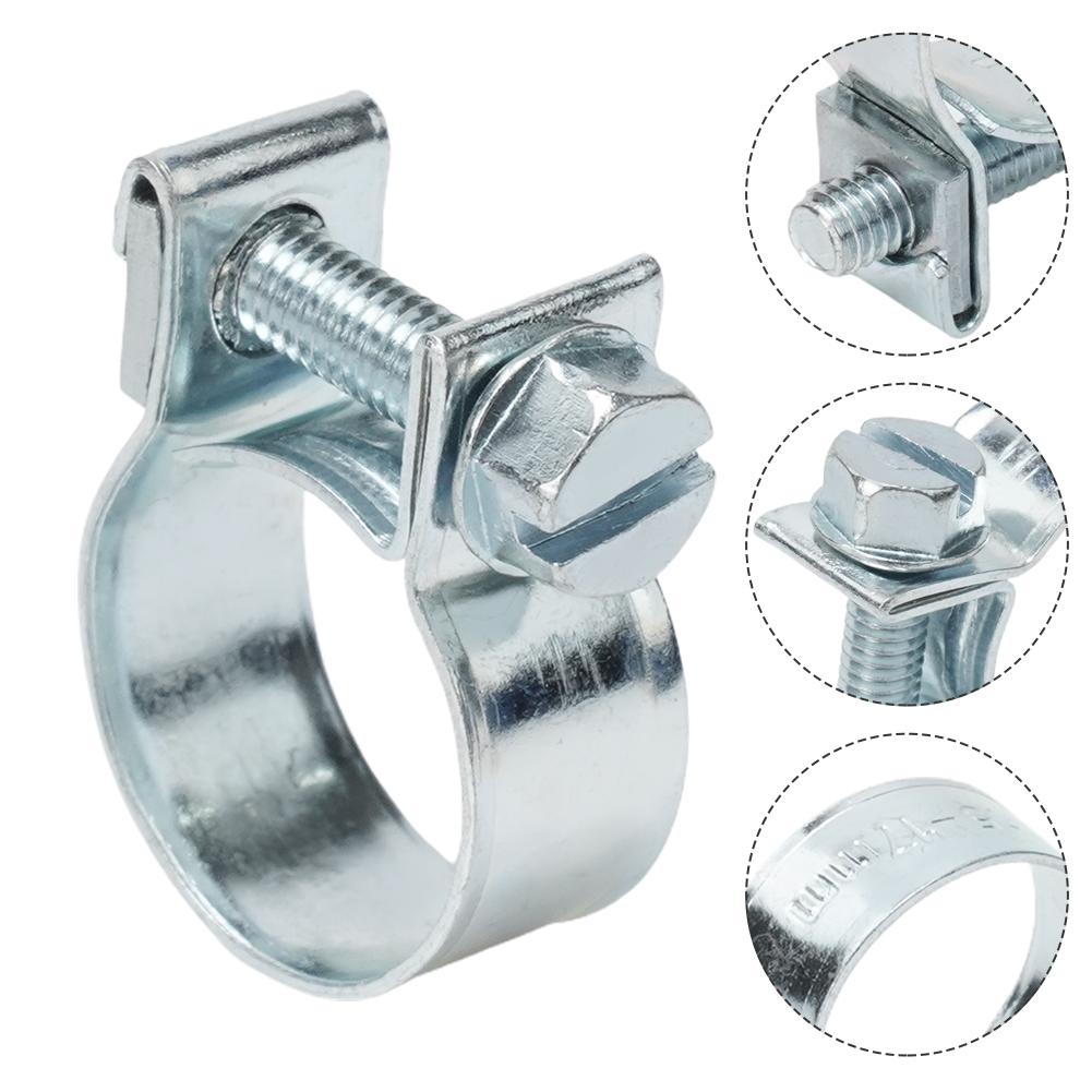 10pcs Fuel Line Jubilee Hose Clips Clamp Diesel Petrol Pipe Coolant Radiator Carbon Steel Galvanized Pipe Fittings Fixing Clamp