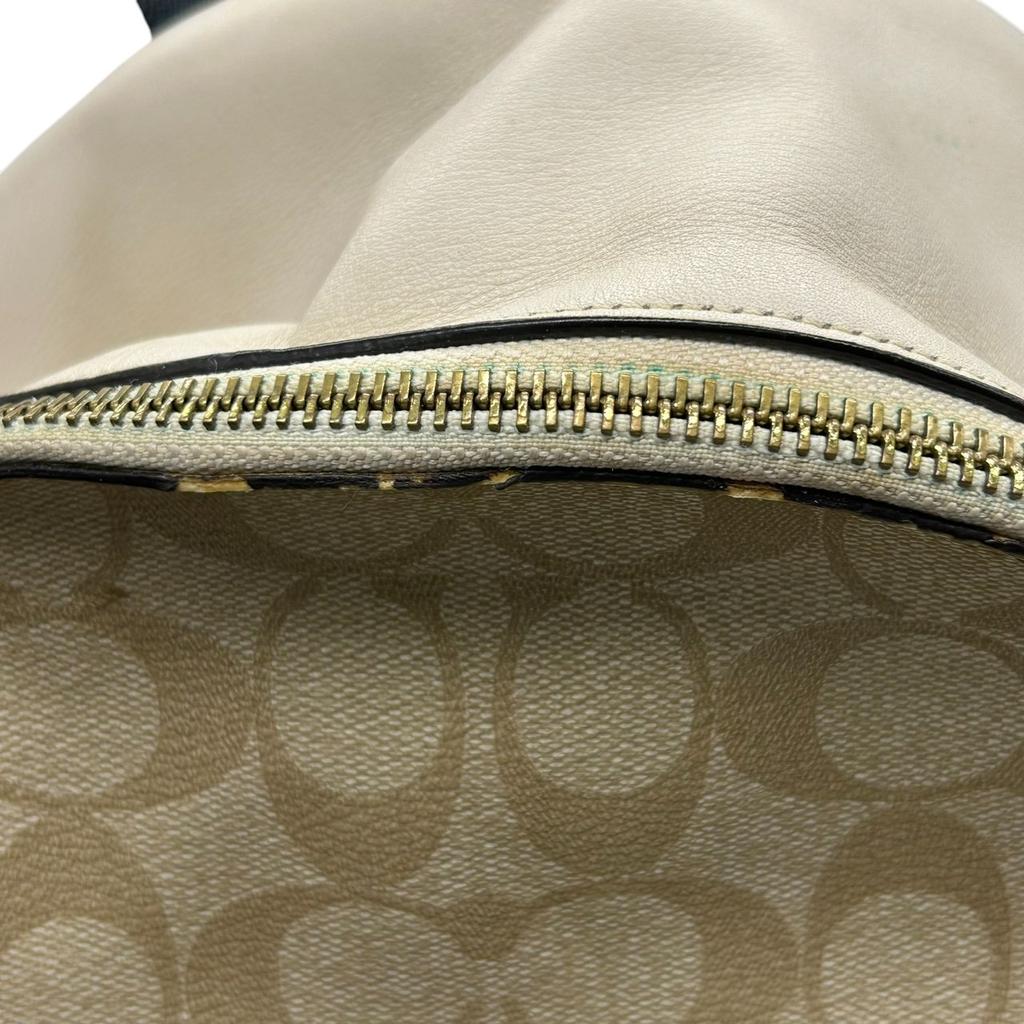 Used COACH Backpack Â· Daypack Signature Medium CharlieBackpack Â· Daypack Beige/white PVC/leather Women
