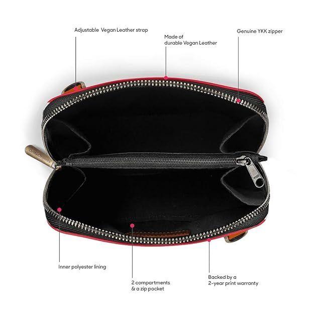 Trapeze Sling Crossbody Bag for Girls and Women | Made with Durable Vegan Leather Material | Carefully Handcrafted | Zip Closure