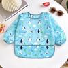 Cute Cartoon Soft Baby Bibs Colorful Waterproof Baby Burp Cloths Infant Eating Drawing Long Sleeve Apron Self Feeding Tools 0-2Y