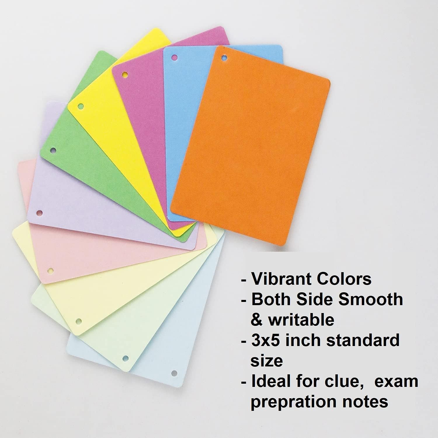 True-Ally Unruled Index Flash Cards - 3X5 Inch, Colored, 150 Cards, 200 Gsm - With Free Binder Rings For Cue Cards, Chea 3x5 inch Colored - 150 Sheets белый