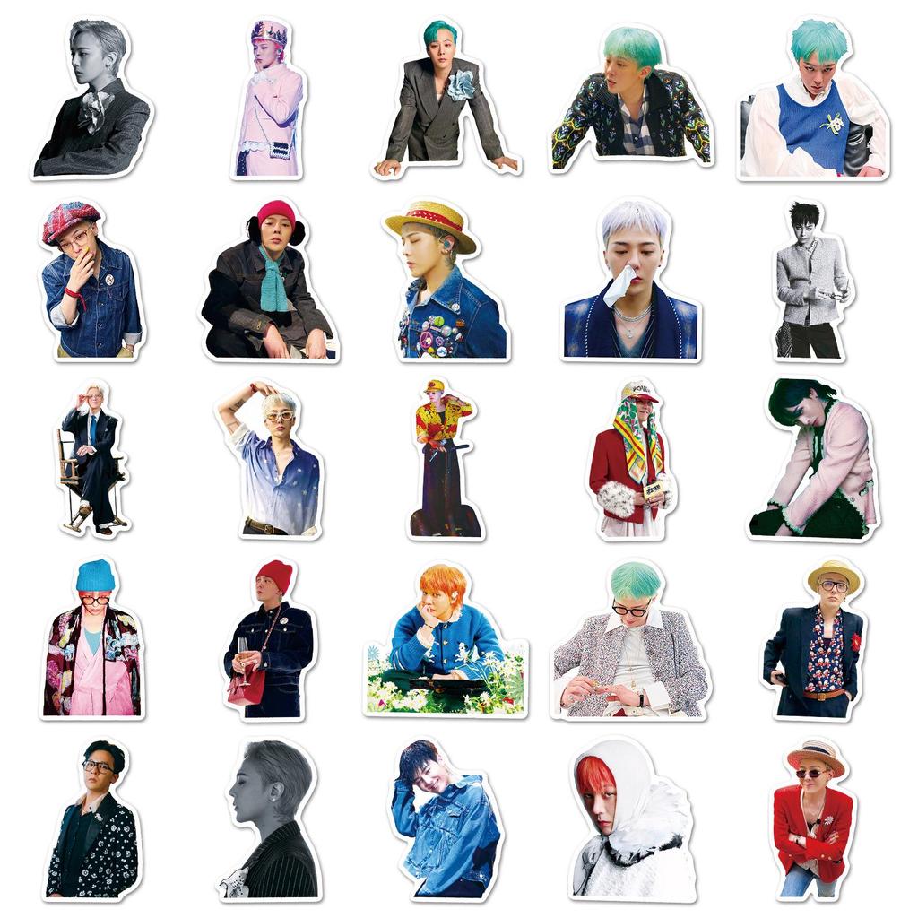 50 G-Dragon Stickers: Korean Boy Group Graffiti for Phone Cases, Water Bottles, Journals & Tablets