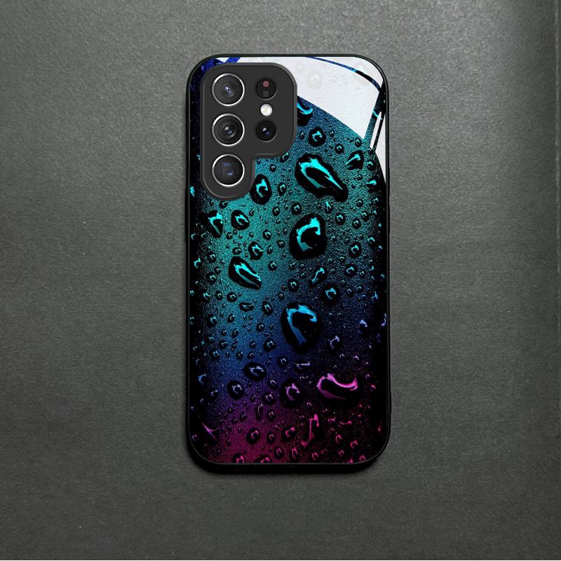 

Halo pearl water droplet pattern glass phone case suitable for Samsung Galaxy S26 S25 S24 S22 S21 S20 FE/Ultra/Plus5G anti drop Galaxy S26 чёрный