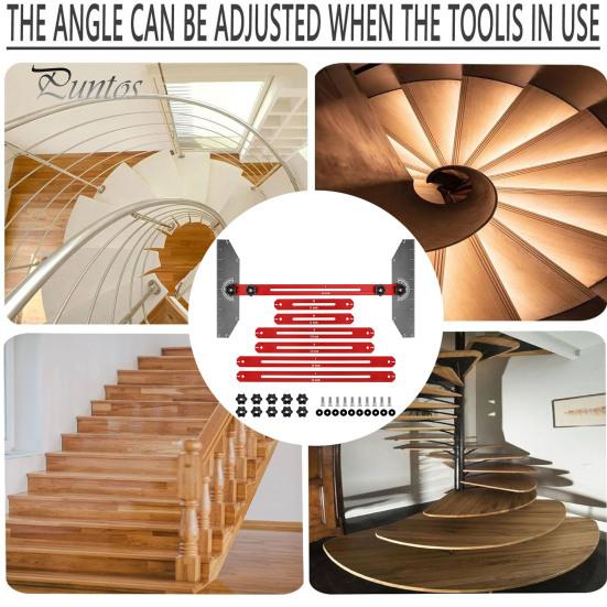 Trappetrinnmalverktøy Høy nøyaktig Justerbar Enkel å bruke bærbar trappetrinnmåler med vinkelmålemerke