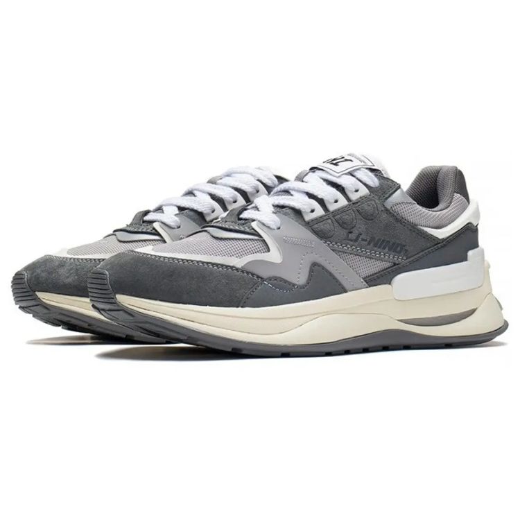 Li Ning 001 V2 Lightweight High Resilience Shock Absorption Non-Slip Wear-Resistant Low-Top Sports Casual Shoes Men Sneakers Gray AGCS109-1