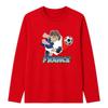 Children's Long-Sleeved T-Shirt Footballer France - 100% Cotton - Red