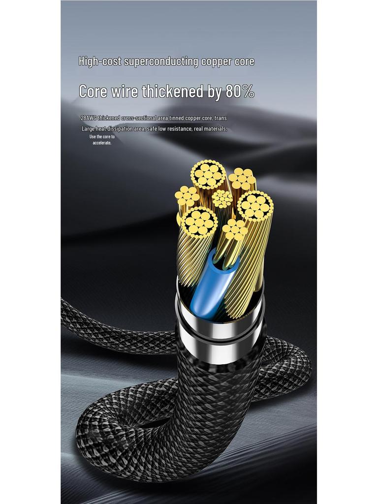 100W Digital Display A-C Fast Charging Cable for Apple, Samsung, Huawei, Xiaomi Phones