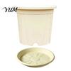 Modern Home Courtyard Pots Resin Flowerpot with Drainage Holes And Saucer, Breathable Plant Pot for Indoor Outdoor Decorative Study Room Planters