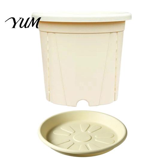 Modern Home Courtyard Pots Resin Flowerpot with Drainage Holes And Saucer, Breathable Plant Pot for Indoor Outdoor Decorative Study Room Planters