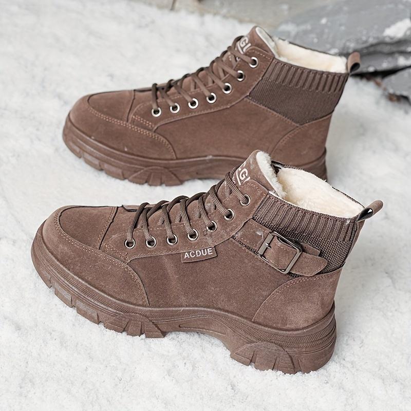 [Warm Winter Boots] Warm, Durable Women's Winter Ankle Boots with Thick Rubber Sole, PU Upper & Breathable Fabric Lining - Versatile for Cold Weather