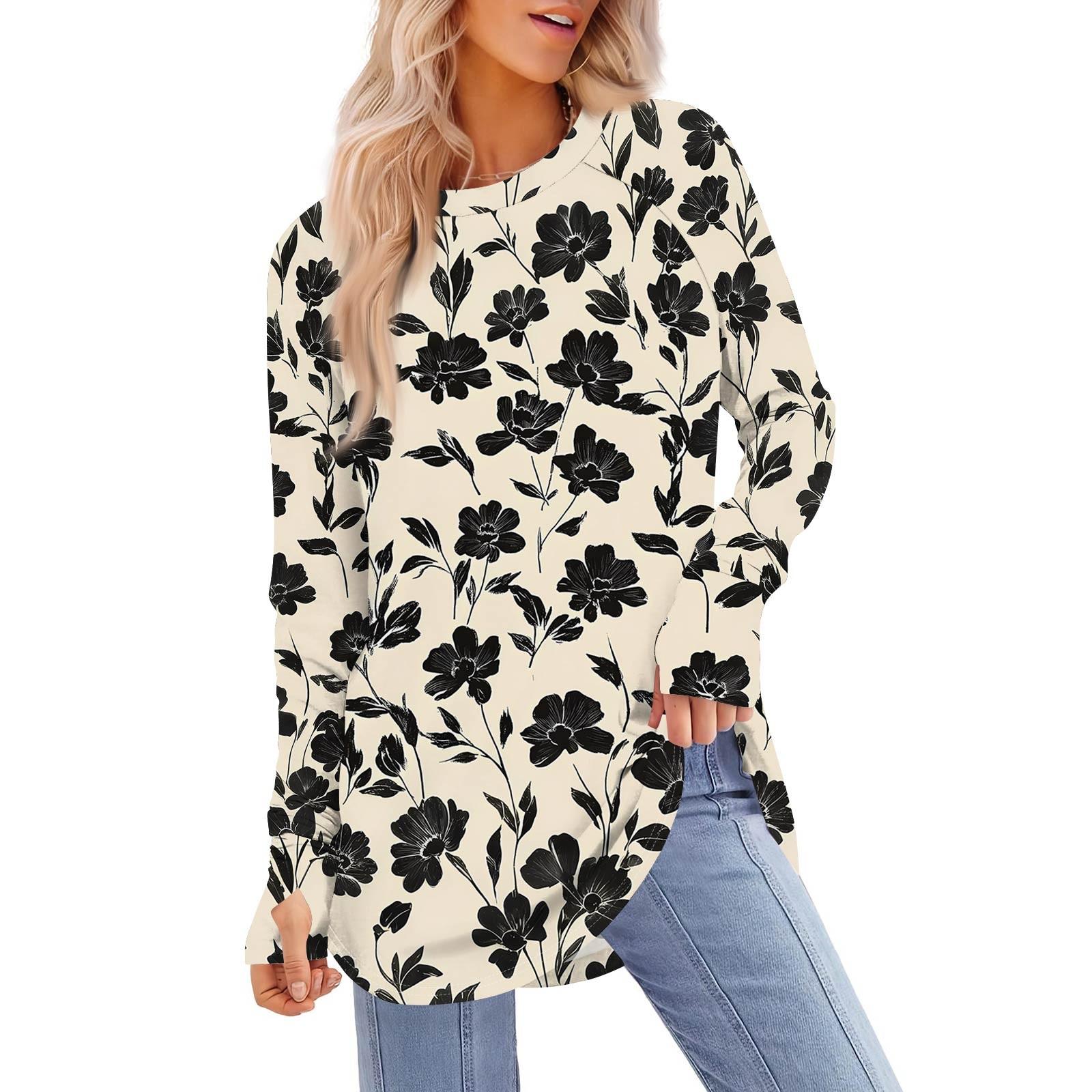 

Жіночий світшот великого розміру, светр із зображеннями, довгі рукави, круглі сорочки, топи, вінтажний одяг M хакі