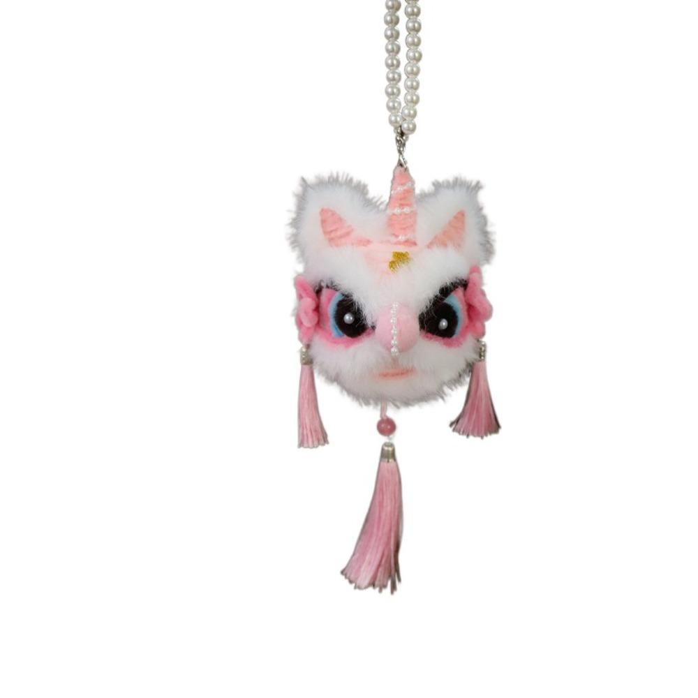 Handheld New Year Luminous Lantern Twisted Stick Lion Lantern Keychain Plush Lion Pendant  Children