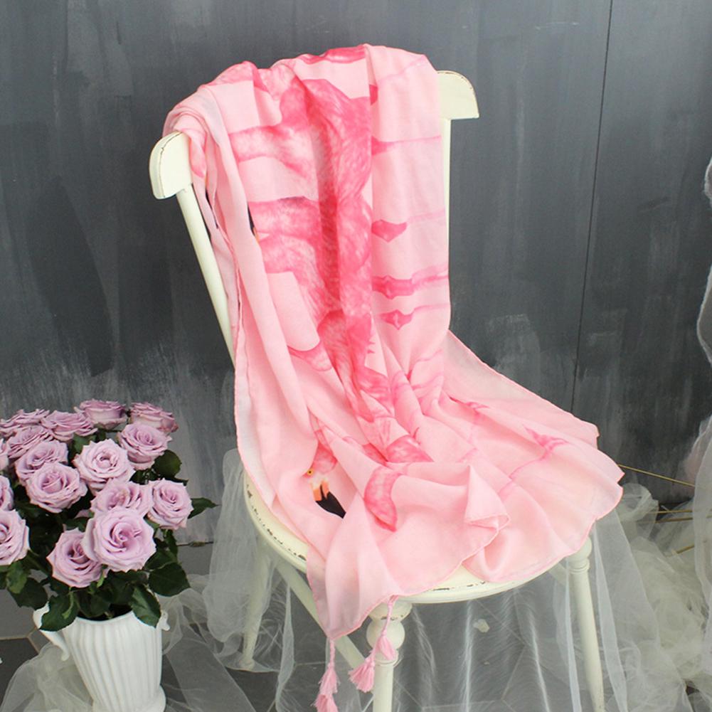 Female Stylish Flamingo Beach Sun-screen Scarf Gauze Kerchief Tippet Festival Gift