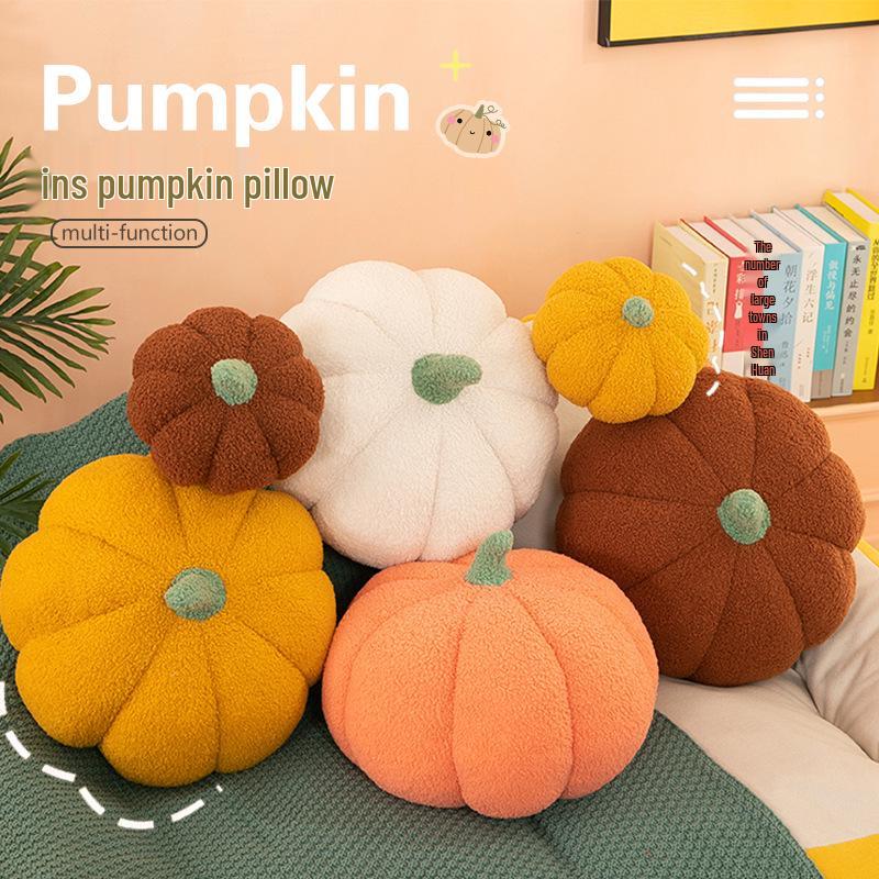 Knitted Plush Pumpkin Pillow for Living Room & Office