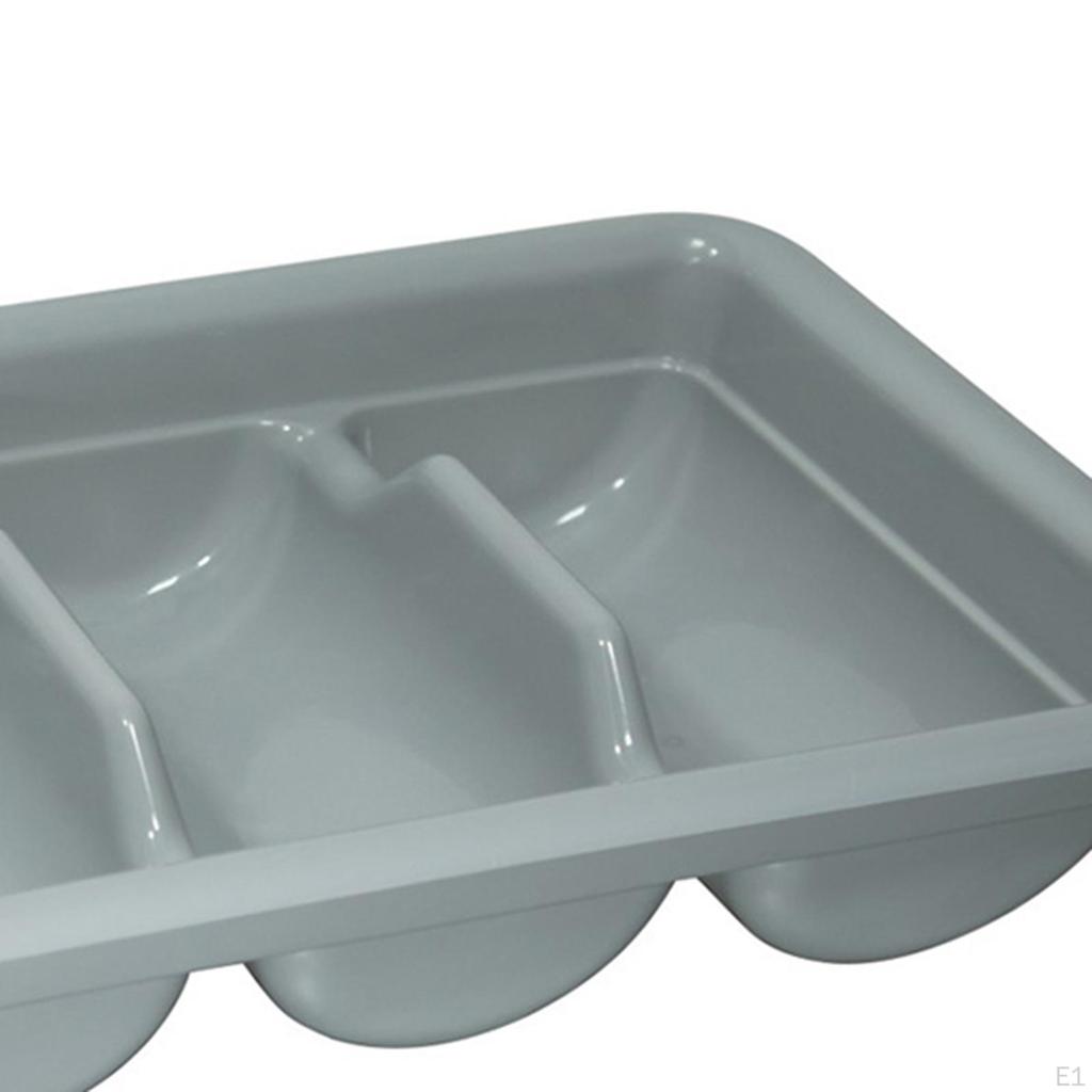 4 Compartment Cutlery Bin Kitchen Utensil Holder Organizer Tray for Restaurant