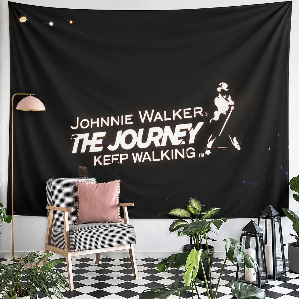Beautiful Johnnie Walker Bohemian Tapestry, Black and White Vintage Feel, Great Option for Office Waiting Room and Reception with Wow