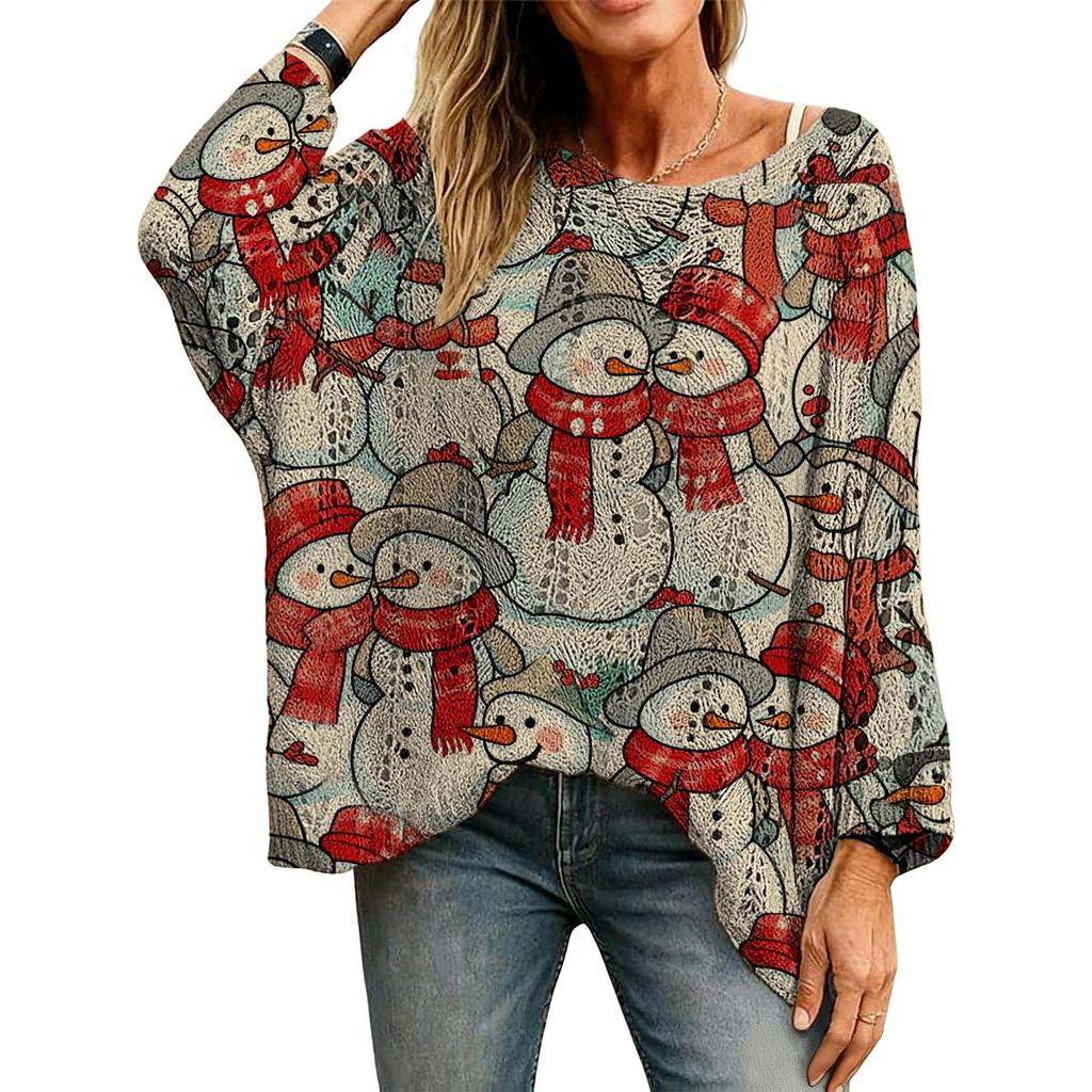 Hollow Out 3D Print Long Sleeve Christmas Sweater