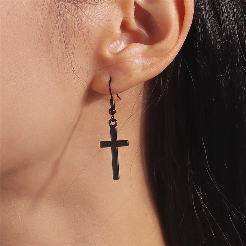 Aihua Gothic Vintage Sword Earrings For Women Man Fashion Punk Rock Party Jewelry Accessories Gift Fantasy Cross Earrings