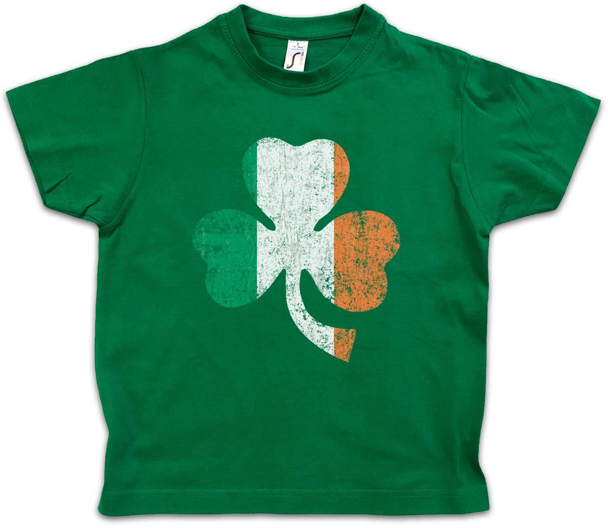 

SHAMROCK IRISH FLAG Kids Boys T-Shirt Cloverleaf Ireland Dublin Belfast Army 110