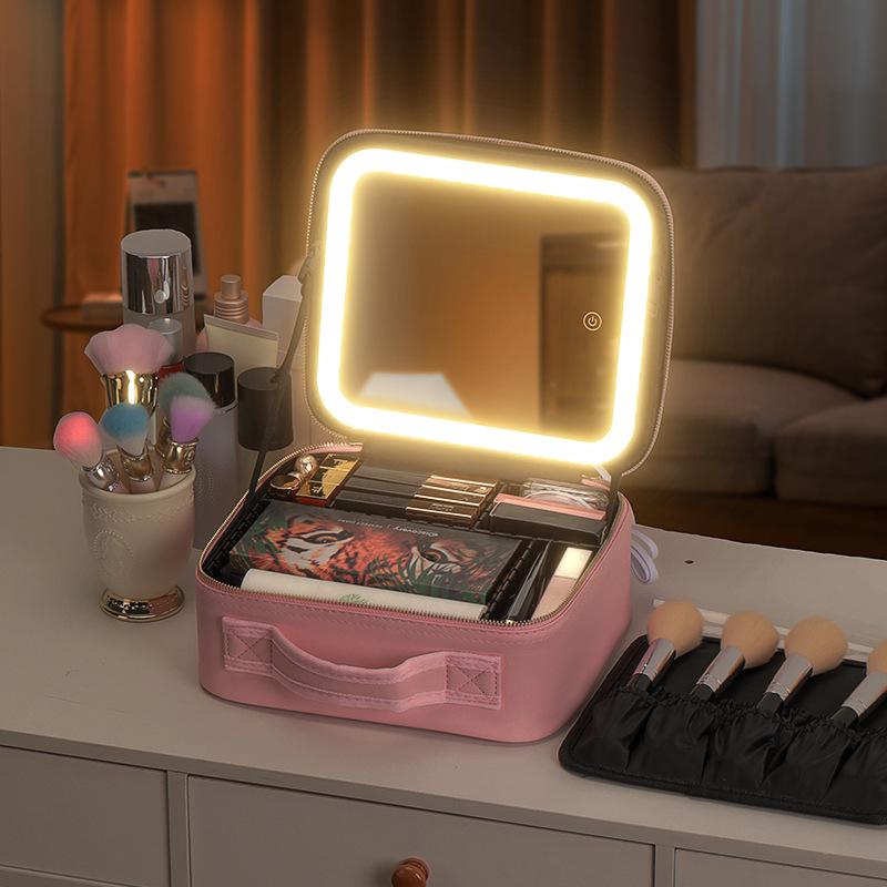 Portable LED Cosmetic Bag: Multifunctional, Large Capacity, Professional Makeup Organizer 2024.