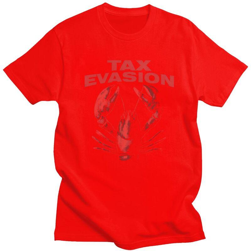 Men Funny Tax Evasion Lobster Meme Design T Shirts Summer Short Sleeve Pure Cotton Colthing Leisure Novelty Graphic Tee Tops S