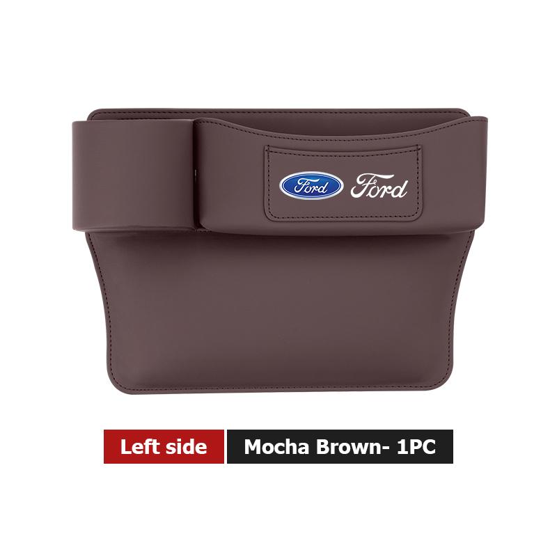 YYQO6 Leather Car Seat Gap Water Cup Holder Box Storage Bag For Ford Escape Ecosport Fusion Explorer Expedition Taurus