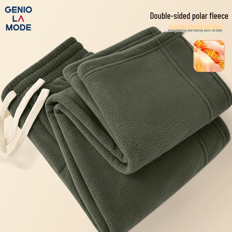 

GENIOLAMODE Men s Winter Fleece-Lined Straight-Leg Casual Pants 3XL