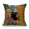 Lovely Cute Funny Humorous Black Cat In World Famous Oil Painting Deviant Art Home Decorative Sofa Pillow Case Cushion Cover