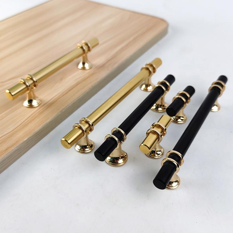 Black Gold Combination Single Hole Furniture Handle European T Bar Solid Cabinet Wardrobe Door Handle