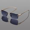 Fashion Rimless Rectangle Sunglasses Women Gradient Y2K Sun Glasses Shades Men UV400