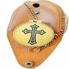 Antique Chain Compass Holy Cross Brass Antique Pocket Compass with Engraved Brass Compass On