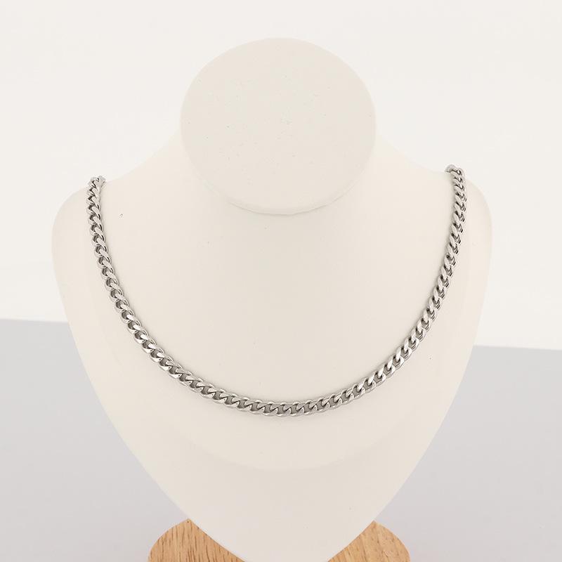 

Минималистичное шестигранное полированное титановое ожерелье кубинского плетения для мужчин и женщин Bracelet 20 cm