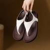 Fashion 2025 Summer Women Sandals Split Leather Women Slippers Open Toe Flat with Women Shoes Slingback Flip Flops Modern Beach Slippers