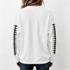 Women's Long Sleeve Round Neck Sweatshirt with Football Heart Both Sleeves, Trendy Casual Pullover
