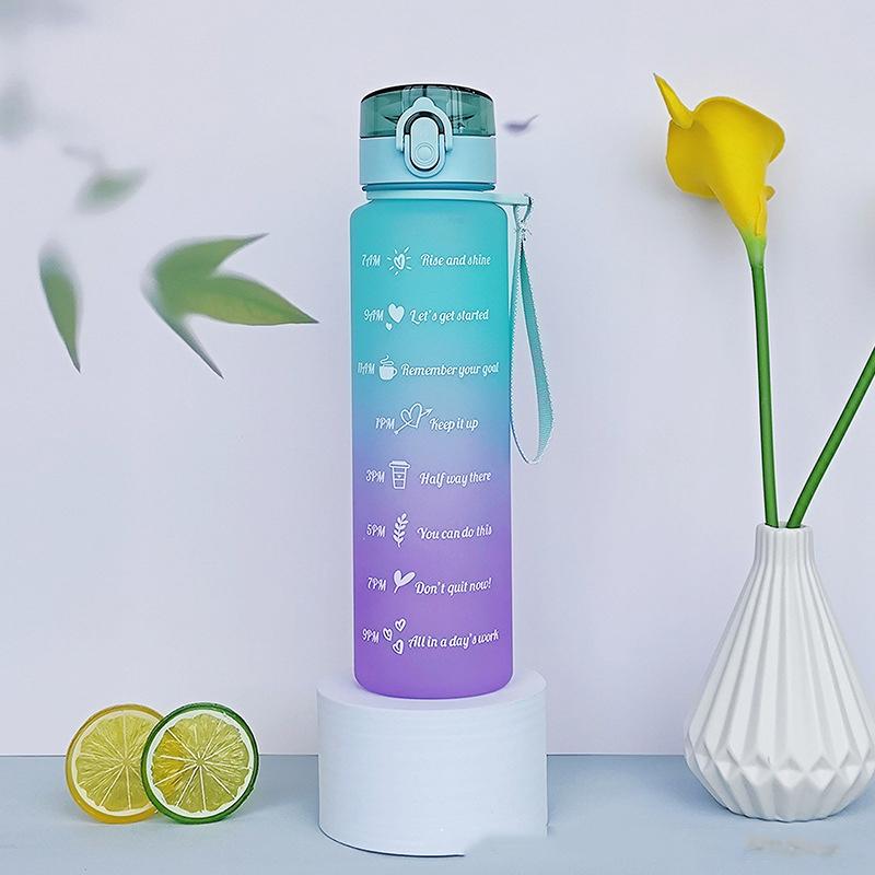 

Спортивная бутылка для воды 1000 мл, большая емкость, градиентная чашка, посуда для напитков, уличные дорожные кувшины для тренажерного зала и фитнеса, портативные бутылки для питья 1000ML