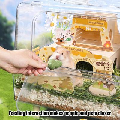 Small Pet Toys 5X Jungle Theme Hamster Chewing Toys Animals Cage Landscaping Natural Habitat Decoration For Squirrel Rabbits