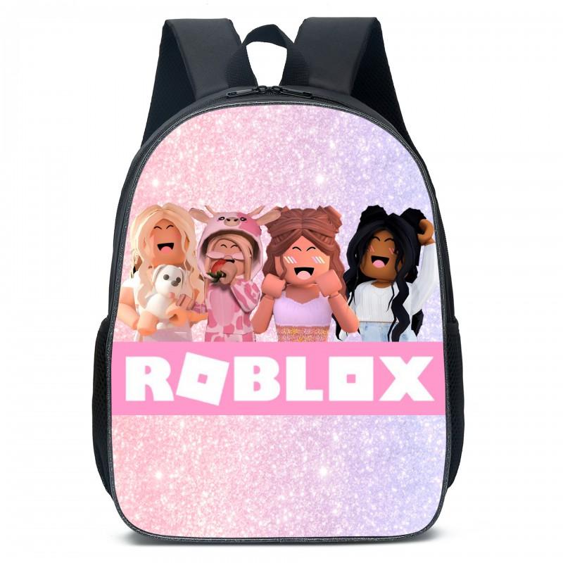 Roblox Kinderschoolrugzak Jongens Meisjes Lichtgewicht Oxford Stof Dubbele Riem Tas Met Luchtgevulde Riemen