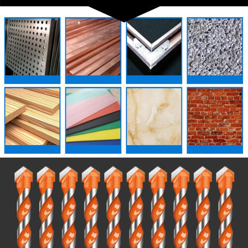 10Pcs Triangle Drill Bits Multifunctional Twist Drill Head Hand Tool Set New