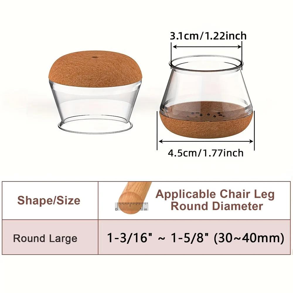 16Pcs Chair Leg Floor Protectors for Hardwood Floors Felt Furniture Pads Silicone Caps Reduce Noise