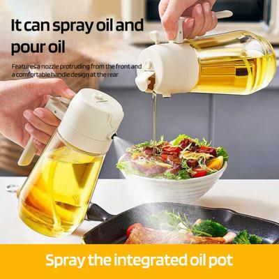 470ML Oil Sprayer Refillable Heat Resistant Cooking Grilling Baking Frying Salad BBQ Olive Oil Dispenser Mister Spray Glass Bottle Kitchen Gadgets