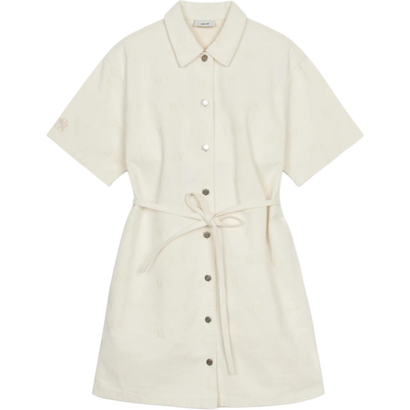 

Новое женское платье с коротким рукавом MLB Белое 3FDDM0253-50CRD M