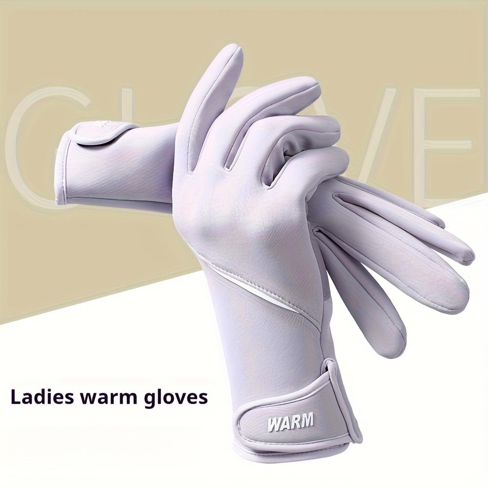 

Женские элегантные розовые сенсорные перчатки - на флисовой подкладке, теплые, нескользящие, полнопалые велосипедные перчатки для зимы, для повседневной носки в выходные фиолетовый