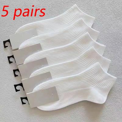 5 Pairs Socks Unisex Solid Color Socks Spring Summer White Black Color Short Socks  Breathable Socks for Women Men